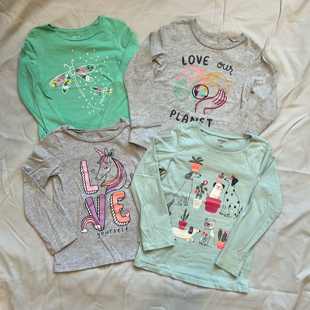 Carter’s long sleeve girls graphic tees size 5